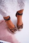 Women's Platform Sandals Linen Leopard Canterola