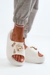 Women's Lightweight Foam Sandals With Decorations White Orchia