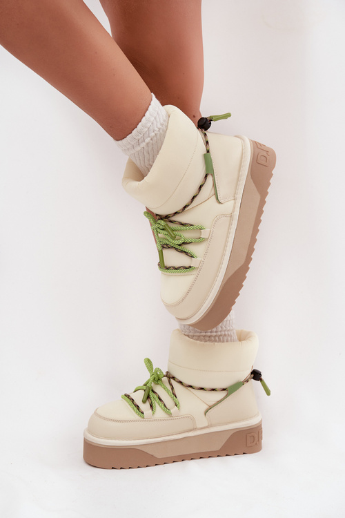 Damskie Śniegowce Na Platformie Jasnobeżowe D.Franklin DFSH371015