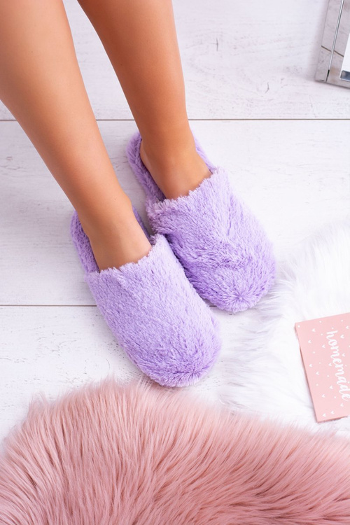 Women's Faux Fur Flip Flops Purple Mimia