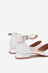 Children's Shiny Sandals On Low Heel White Nelly