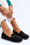 Women's Suede Loafers With Embellishments Black Leah