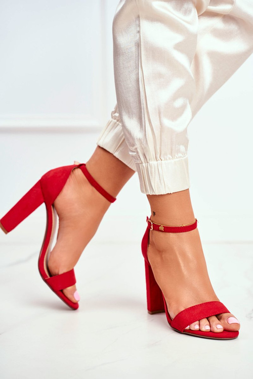 Women's Stiletto Sandals Suede Red Anastasie