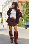 Women's High Heel Slip-On Boots Bordeaux Mavilla