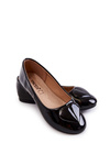 Lacquered Children's Ballerinas With Heart Black Corty