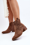 Women's Openwork Ankle Boots Brown Madalina