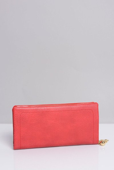 Large Women's Red Wallet with Pocket