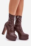 High Heel And Platform Boots Dark Brown Tennira