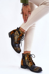 Women's Leather Boots Shoes Maciejka 05077-07 Yellow-Black