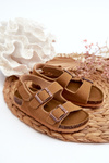 Children's Sandals on Cork Platform with Velcro Closure Camel Rorria