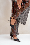 Heels With Open Back Decorated With Glitter Black Berilae