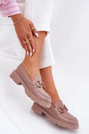 Ladies Moccasins Eco Leather With Decorative Detail Khaki Seftass