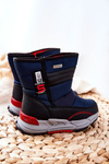 Children's Warm-up High Snowboots Navy Leoth