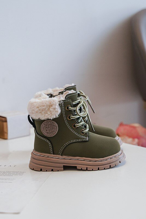 Children's Trapper Boots with a Zip and Sheepskin Zilelone Marialee