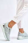 Women's Sports Shoes With Decorative Zipper Green Adrea