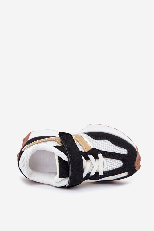 Children's Velcro Sneakers Black and White Tezzu