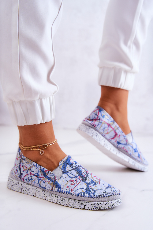 Women's Leather Slip-On Shoes Maciejka 03512-39 Blue