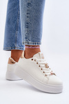 Women's platform sneakers with white embellishments Herbisa
