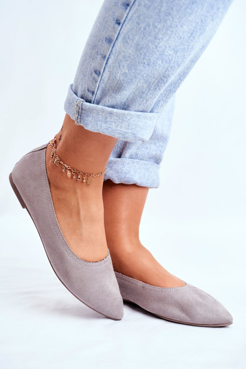 Women’s Ballerinas Eco-Suede Grey Bellissima