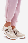Women's Sneakers Made Of Eco Suede Leopard Beige Marinils