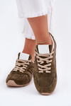 Ladies Sports Shoes Made Of Eco Suede Dark Green Dorella