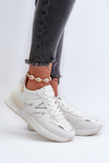 Women's White Faux Leather Sneakers Kaimans