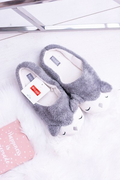 SOXO Women's Household Slippers Animals B Grey