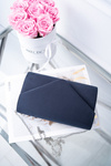 Women's Suede Handbag Navy Blue Clutch Bag