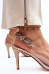 High Heels with Embellishment D&A MR1966-11 Champagne