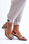 Transparent Heels Sandals Black SBarski MR1037-43