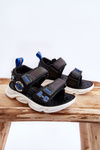 Children's Light Sandals Black and Blue Maxel