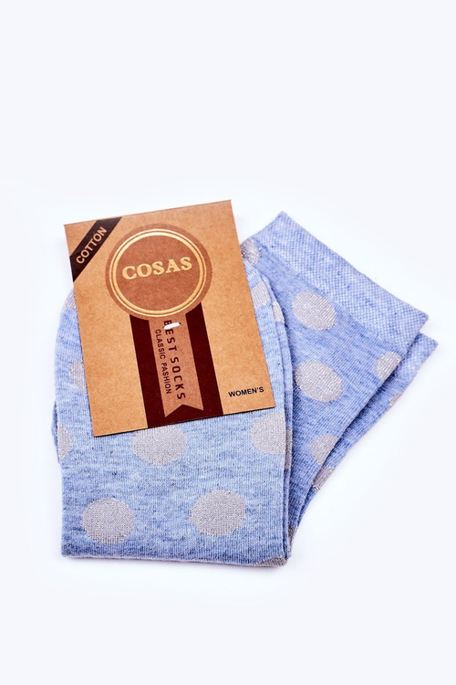 Women's Cotton Polka-Dot Socks COSAS Blue