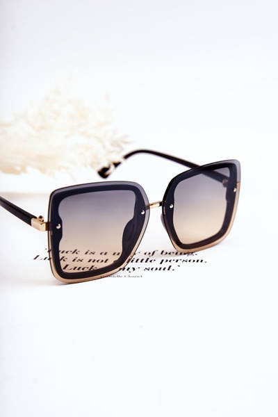 Fashionable Women's Sunglasses V130045 Black and Gold