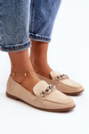 Women's Loafers with Chain Beige Ambrise