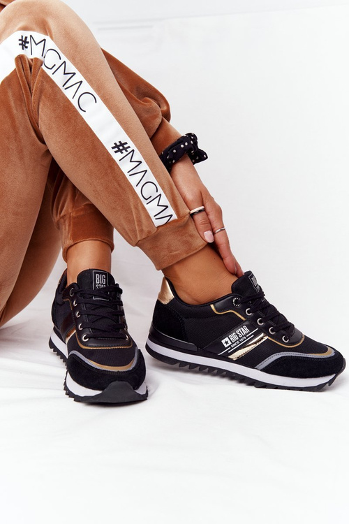 Women's Sneakers Memory Foam Big Star HH274272 Black-Gold