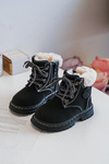Children's Trapper Boots with Zip and Faux Fur Black Marialee