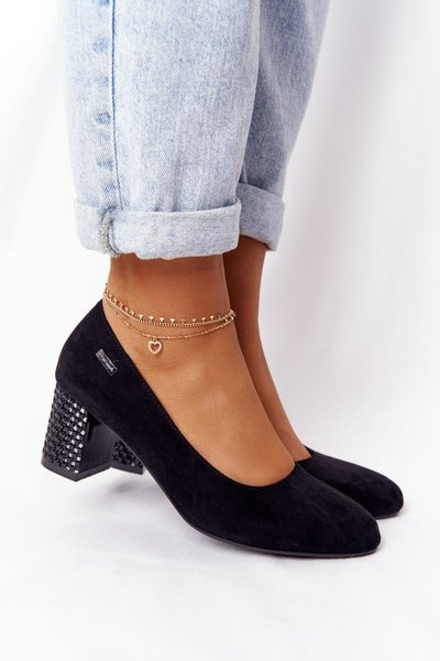 Sergio Leone Black Suede Stiletto Pumps with Stiletto heel