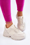 Buty Sportowe Sneakersy Modne Kremowe Frezio