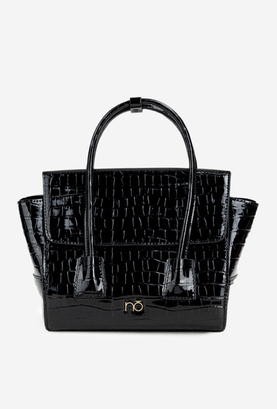 Small Box Bag with Embossed Pattern NOBO BAG5800-M20 Black