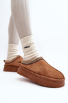 Slippers with Thick Sole in Eco Suede Camel Sylva