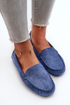Women's Blue Perforated Moccasins Rasirna
