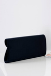 Women's Navy Blue Suede Clutch Bag