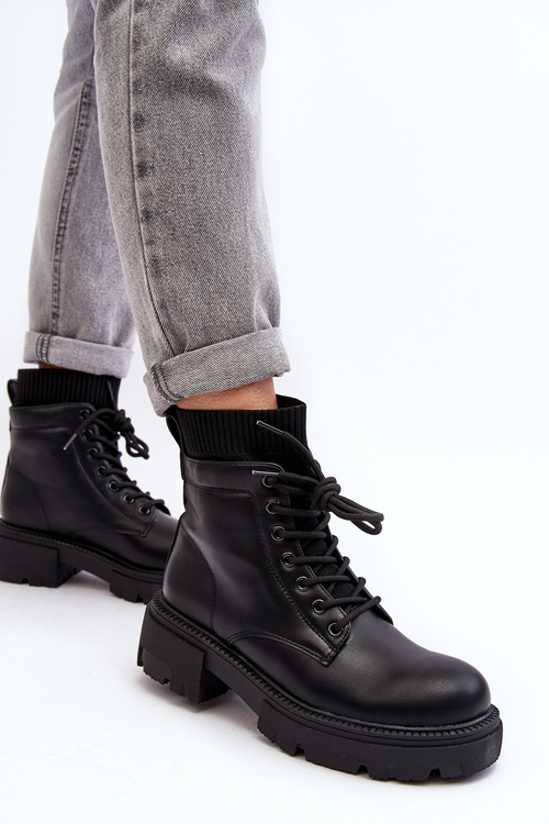 Women's Black Winter Boots with Sock Rivella