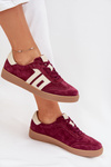 Damskie Sneakersy Zamszowe Bordowe Vinceza 79557