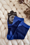 Women's Two-Color Socks With Stripes Navy blue and blue