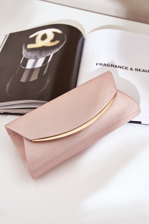 Shiny Evening Bag Clutch Rose Gold Sastorea