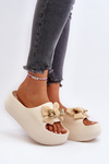 Women's Beige Foam Flip-flops with Bow Salessa