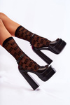 Fashionable Sandals On A High Heel Black Lovelace