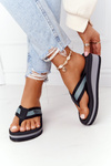 Women's Wedge Sliders Flip-Flops Big Star HH274A096 Black