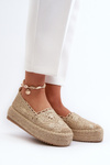 Women's Lace Espadrilles on Platform Gold Elarose